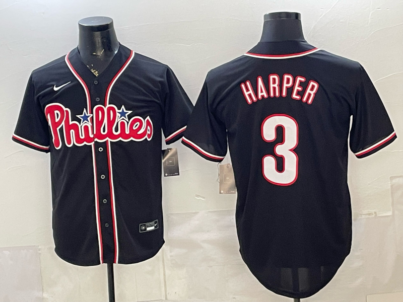 Men 2026 Philadelphia Phillies #3 Harper black Game Nike MLB Jersey 051801